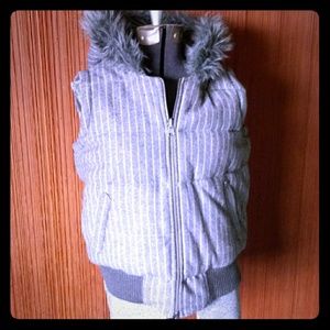 Grey Hooded Vest
